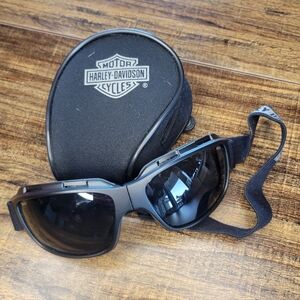 Harley-Davidson Black Foldable Motorcycle Riding Goggles With Pouch